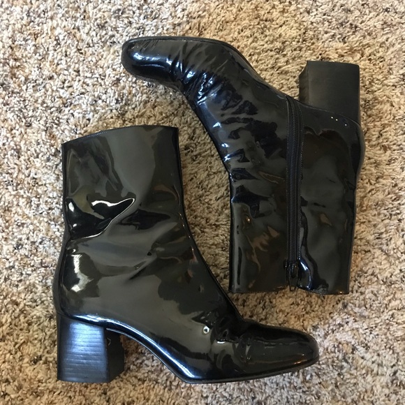 Shoes - Vintage Patent Leather Boots